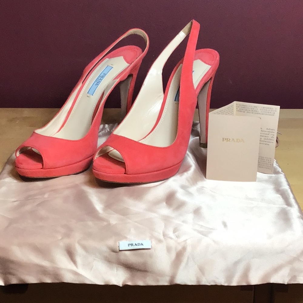 Authentic Prada Size 38 Like New With Box Suede P… - image 1